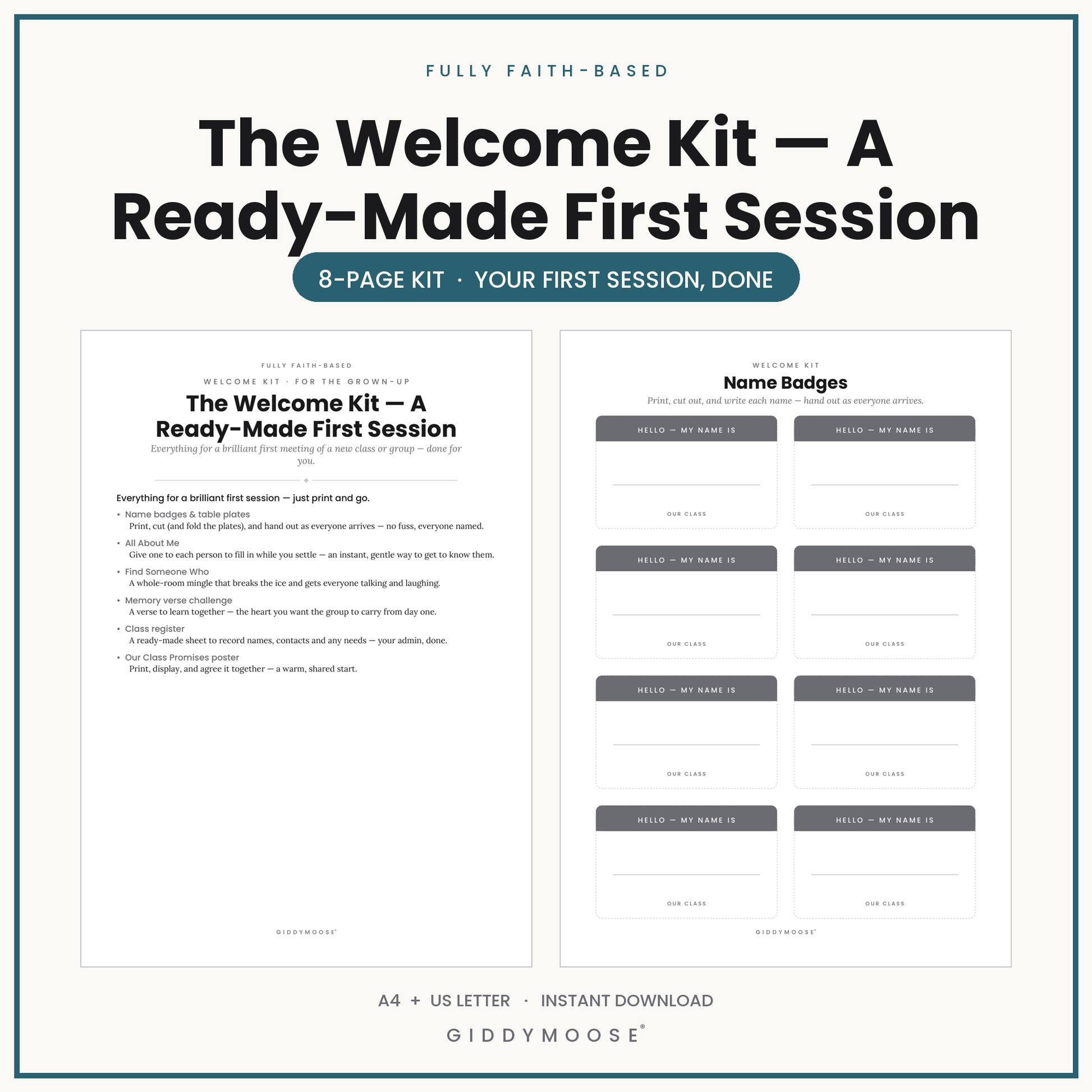 New Class Welcome Kit Printable