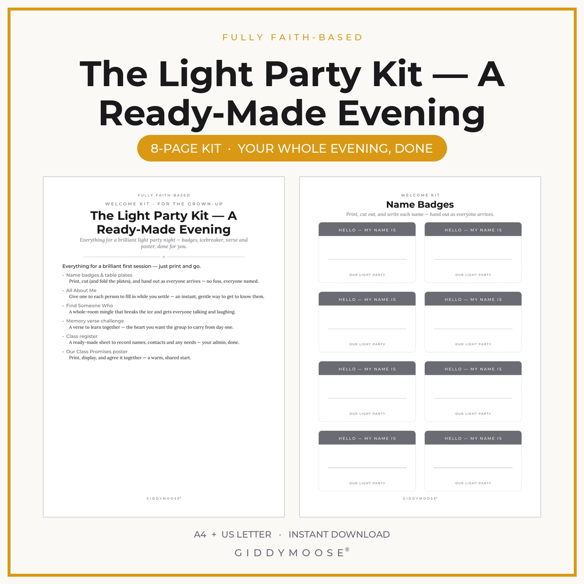 Light Party Kit Printable