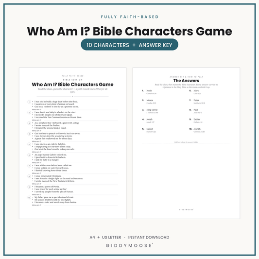 Who Am I Bible Characters Game Printable