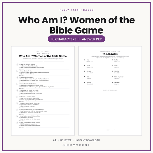 Who Am I Women of the Bible Game Printable