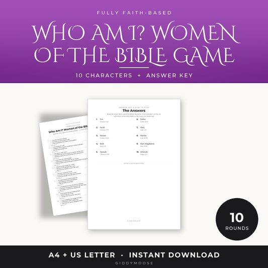 Who Am I Women of the Bible Game Printable