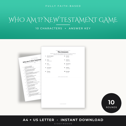 Who Am I New Testament Bible Game Printable