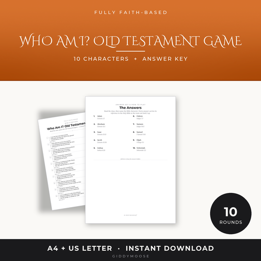 Who Am I Old Testament Bible Game Printable