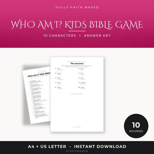 Who Am I Kids Bible Game Printable