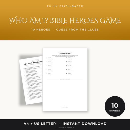 Who Am I Bible Heroes Game Printable
