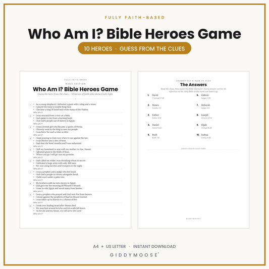Who Am I Bible Heroes Game Printable