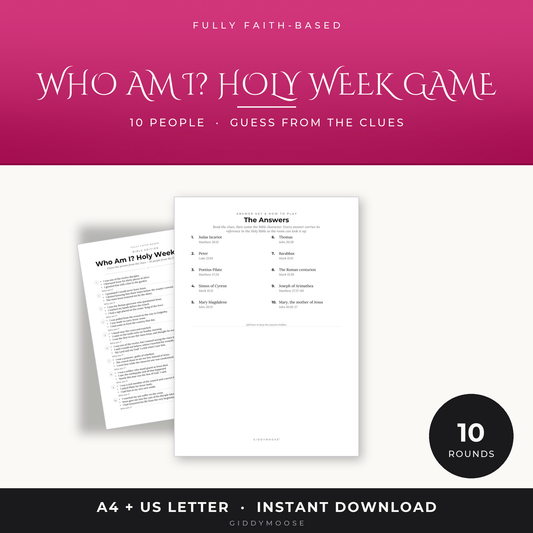 Who Am I Holy Week Game Printable