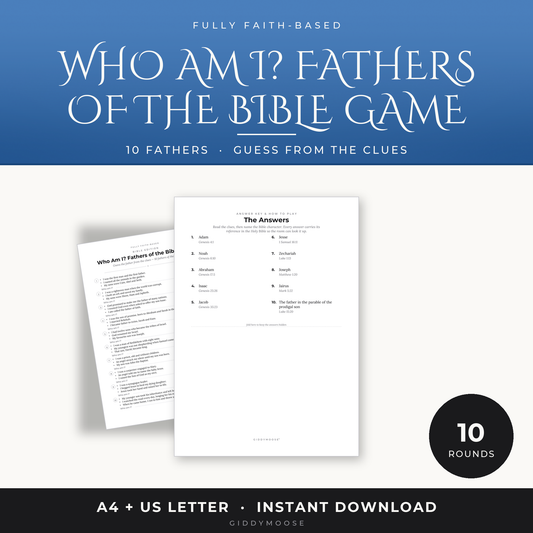 Who Am I Fathers of the Bible Game Printable