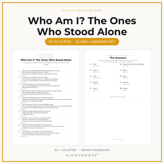Who Am I Bible Game Printable