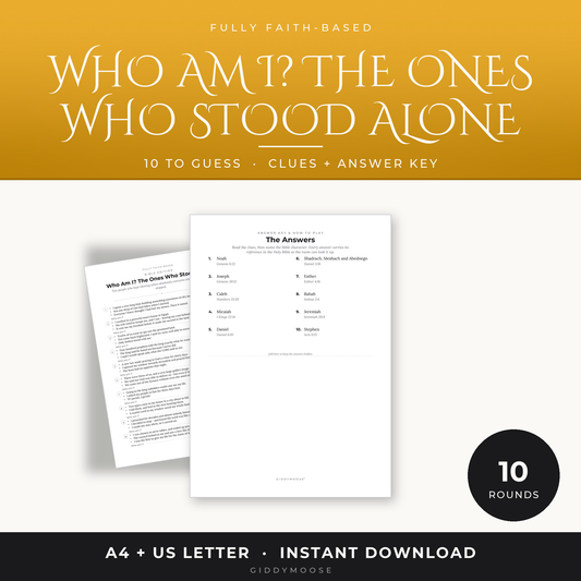 Who Am I Bible Game Printable