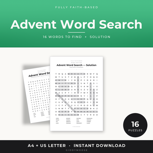 Advent Word Search Printable