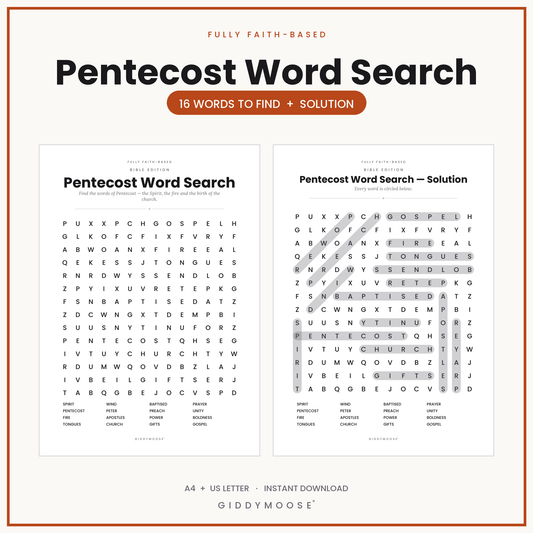 Pentecost Word Search Printable