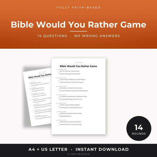 Bible Would You Rather Game Printable