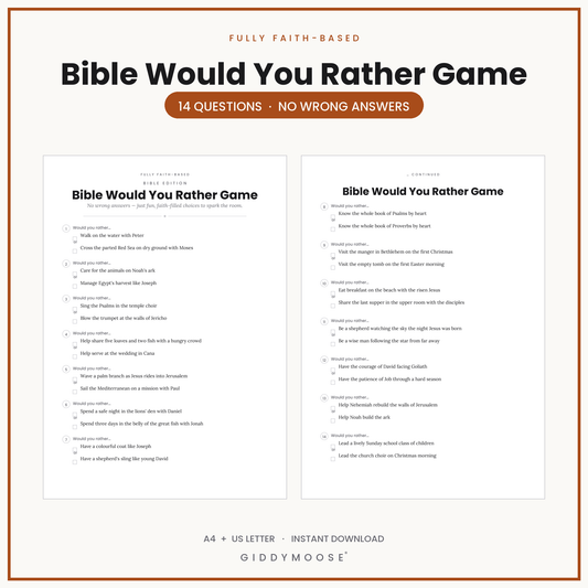 Bible Would You Rather Game Printable