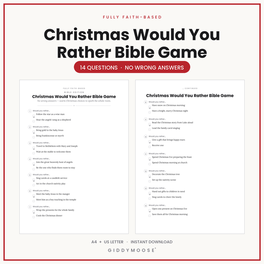 Christmas Would You Rather Bible Game Printable