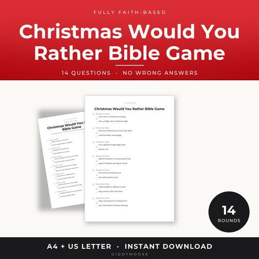 Christmas Would You Rather Bible Game Printable