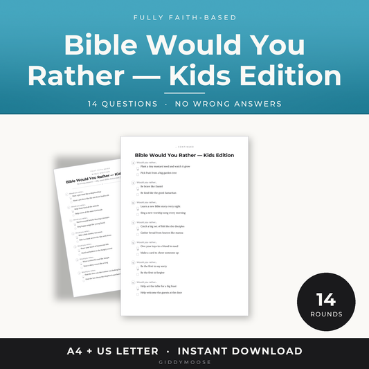 Bible Would You Rather Kids Game Printable