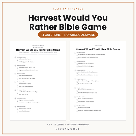 Harvest Would You Rather Bible Game Printable