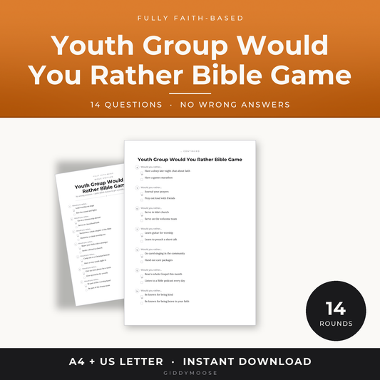 Youth Group Would You Rather Christian Game Printable