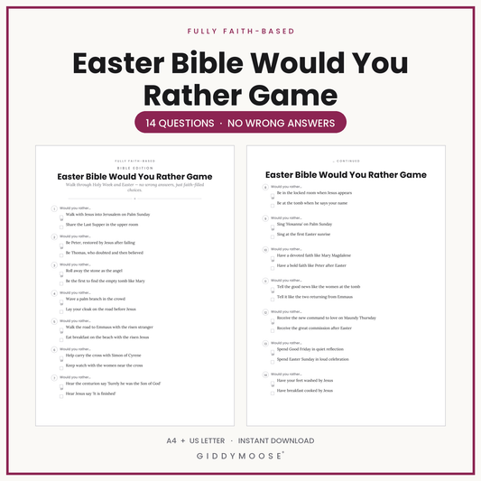 Easter Bible Would You Rather Printable