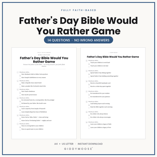 Father's Day Bible Would You Rather Printable