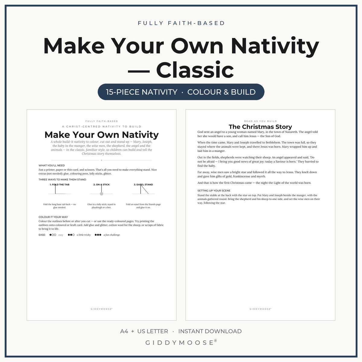 Make Your Own Nativity Printable