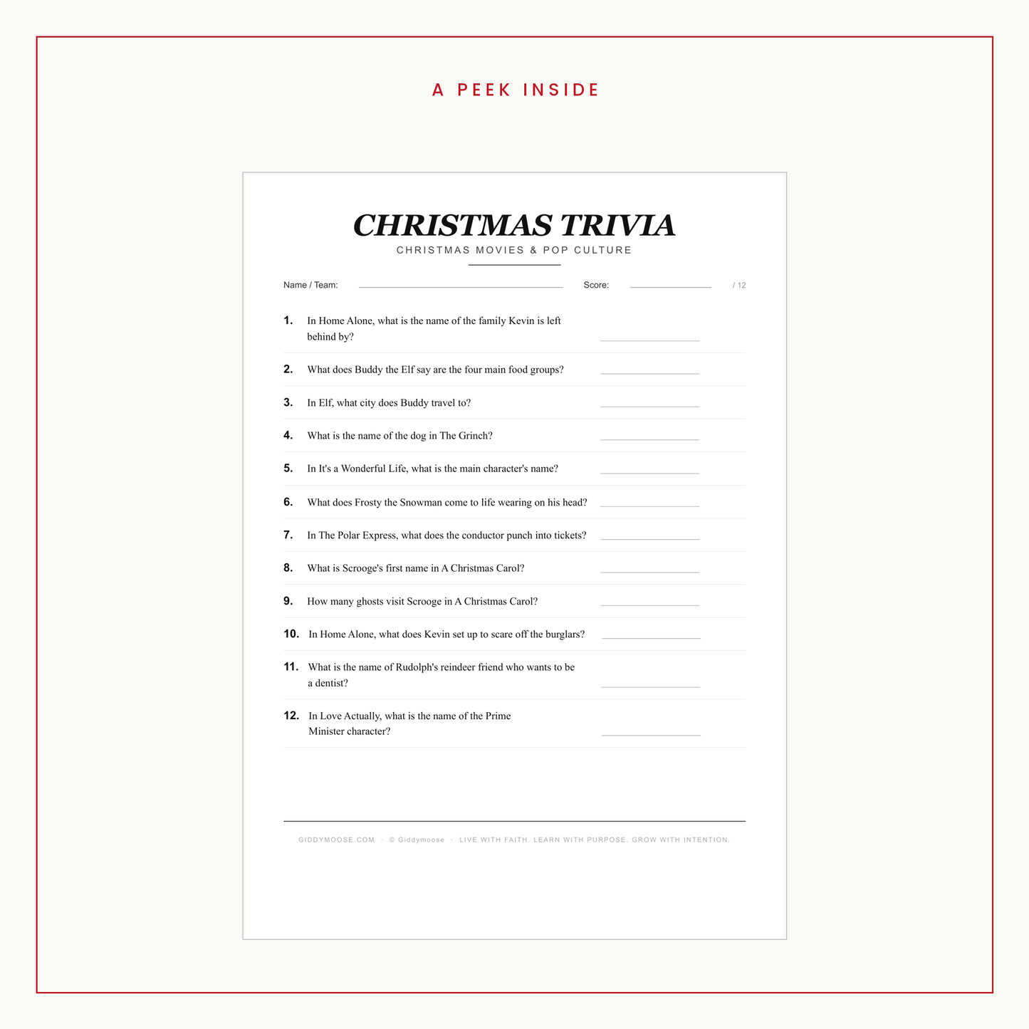 Christmas Movie Trivia Quiz Printable — image 3