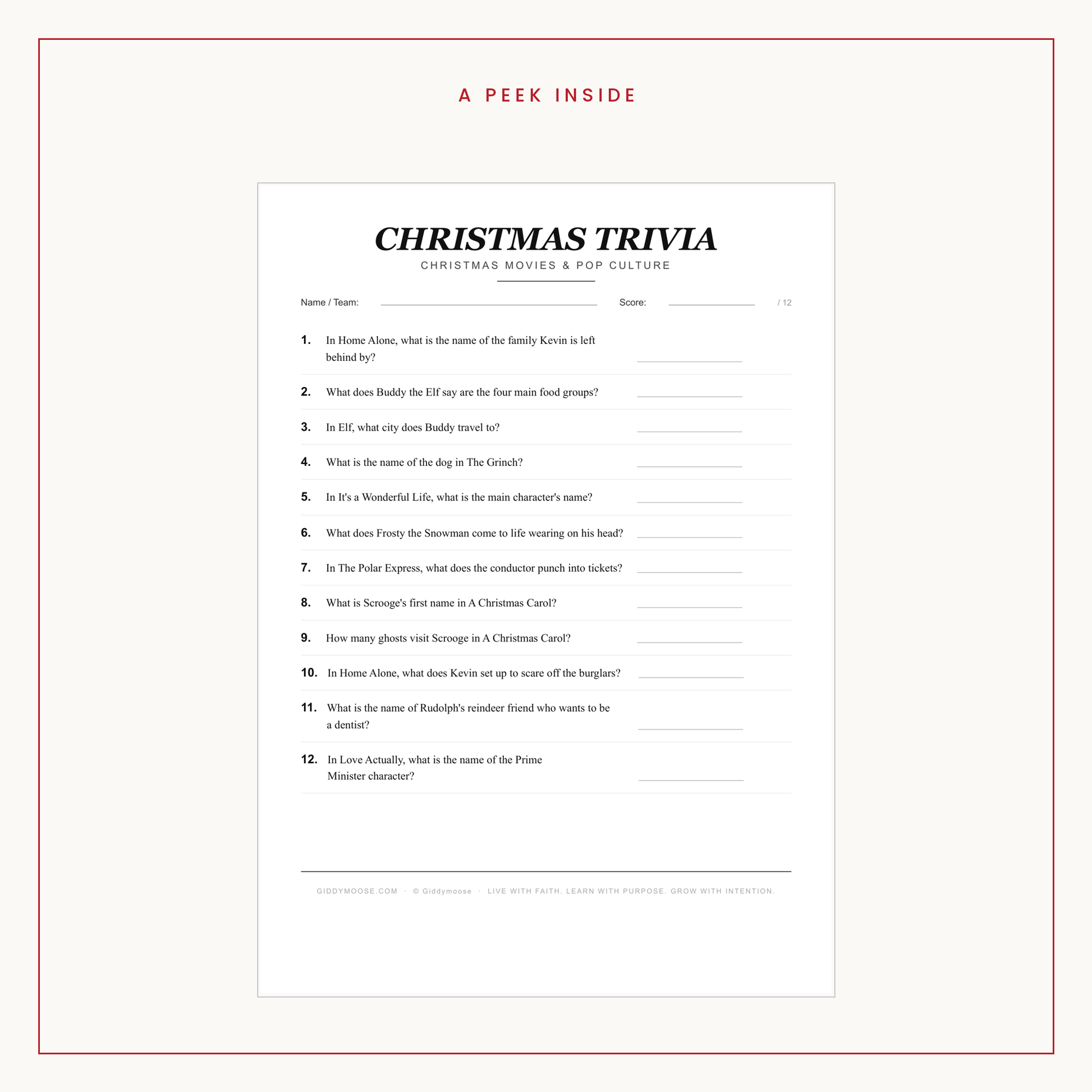 Christmas Movie Trivia Quiz Printable — image 3