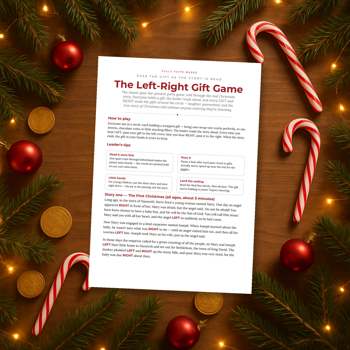 Christmas Left Right Gift Game Printable — image 5