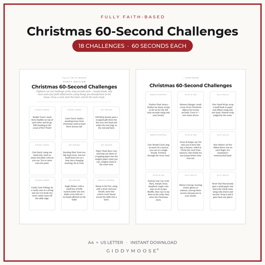 Christmas Minute Games Printable