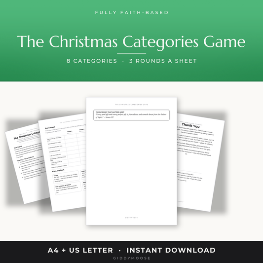 Christmas Categories Game Printable