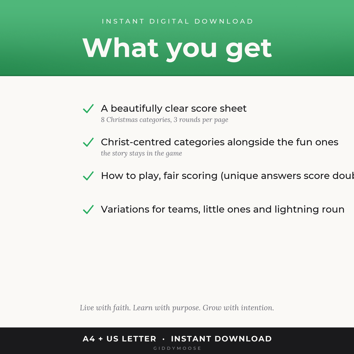 Christmas Categories Game Printable — image 2