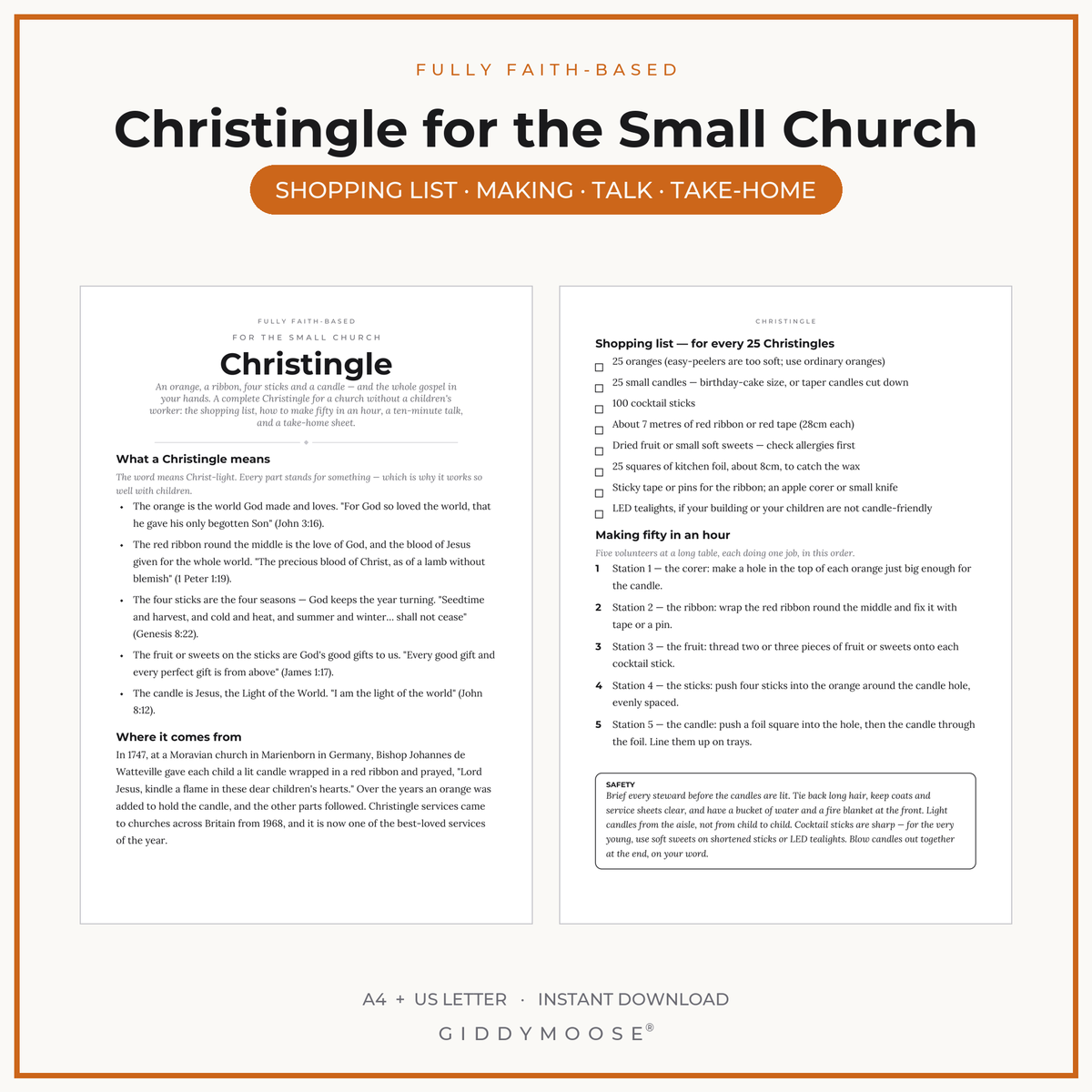 Christingle Service Pack Printable
