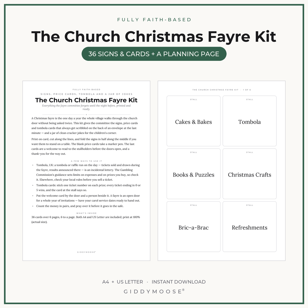 Church Christmas Fayre Kit Printable