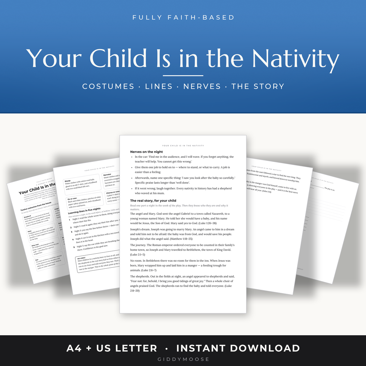 Nativity Costume Guide Printable
