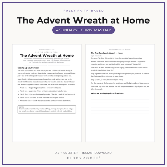 Advent Wreath Liturgy Printable