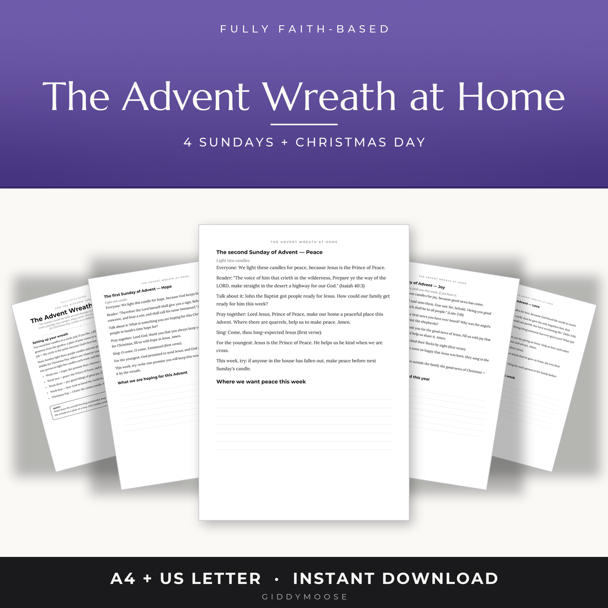 Advent Wreath Liturgy Printable