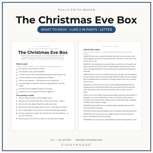 Christian Christmas Eve Box Printable