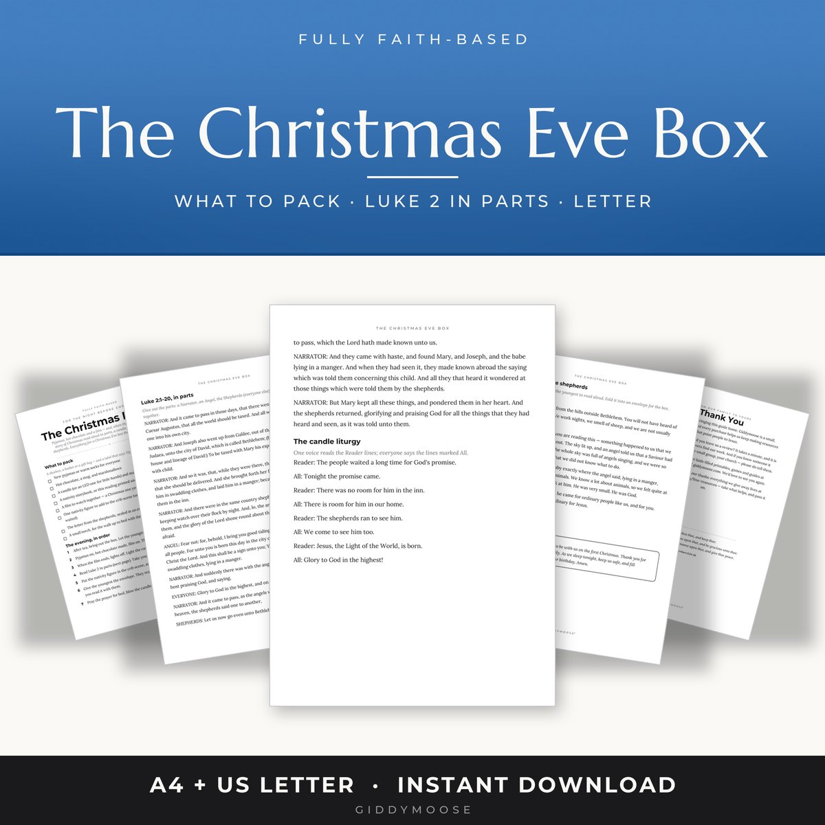 Christian Christmas Eve Box Printable