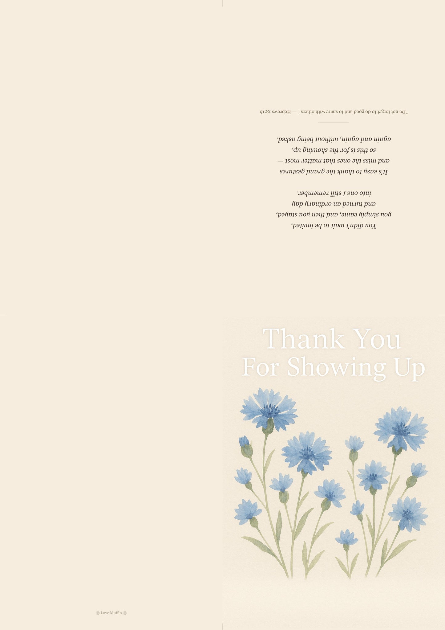 Thank You For Showing Up Card Printable — printable card
