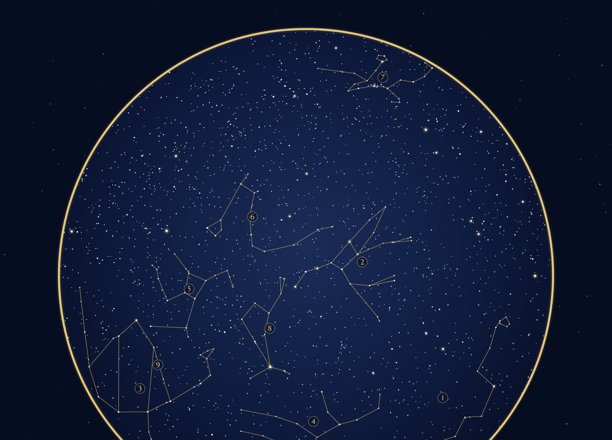 The Day You Were Baptised personalised star map print — custom night sky by date