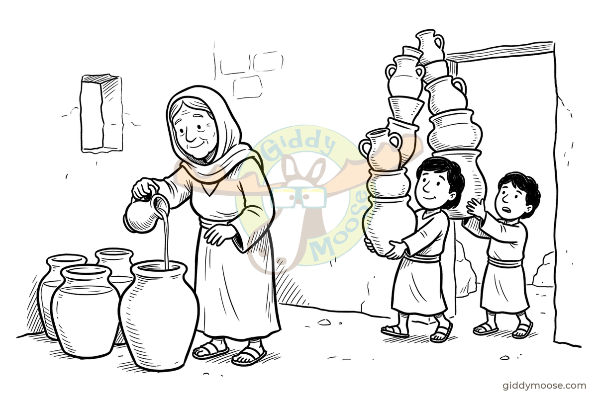 The widow's oil (2 Kings 4) — comic, Giddymoose