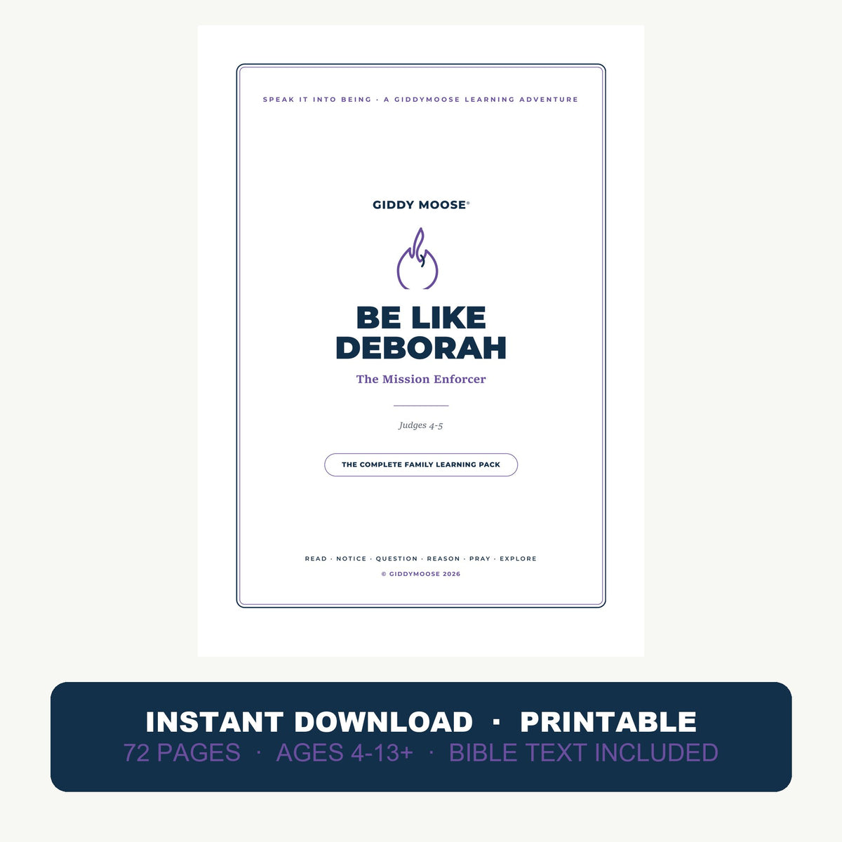 Be Like Deborah: The Mission Enforcer — printable Bible lesson pack cover