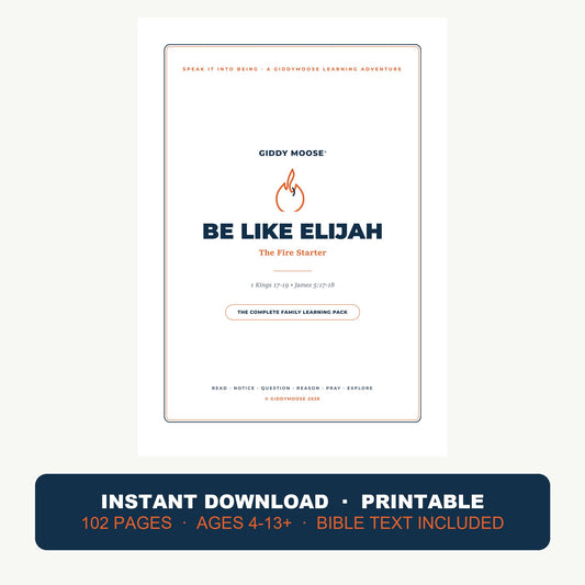 Be Like Elijah: The Fire Starter — printable Bible lesson pack cover