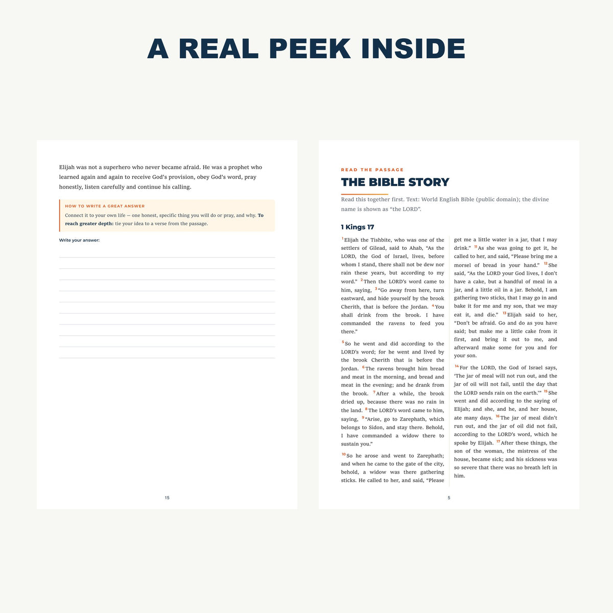 A real peek inside the Be Like Elijah lesson pack pages