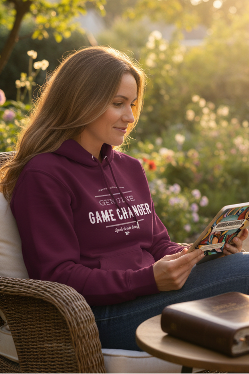 European Woman in Garden with Devotional