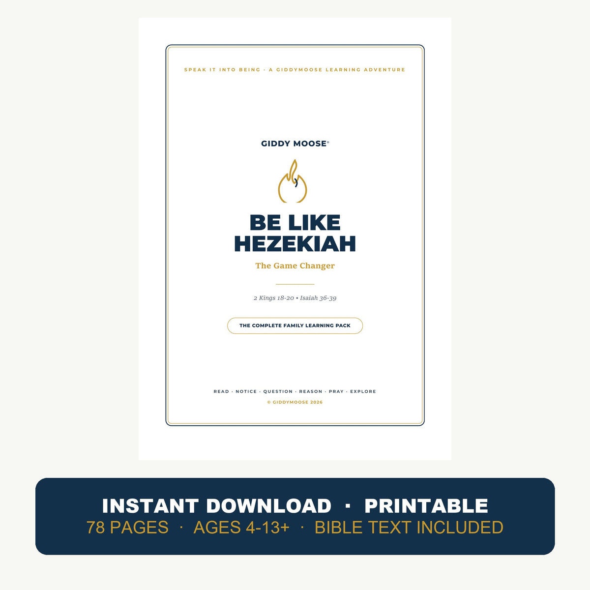 Be Like Hezekiah: The Game Changer — printable Bible lesson pack cover