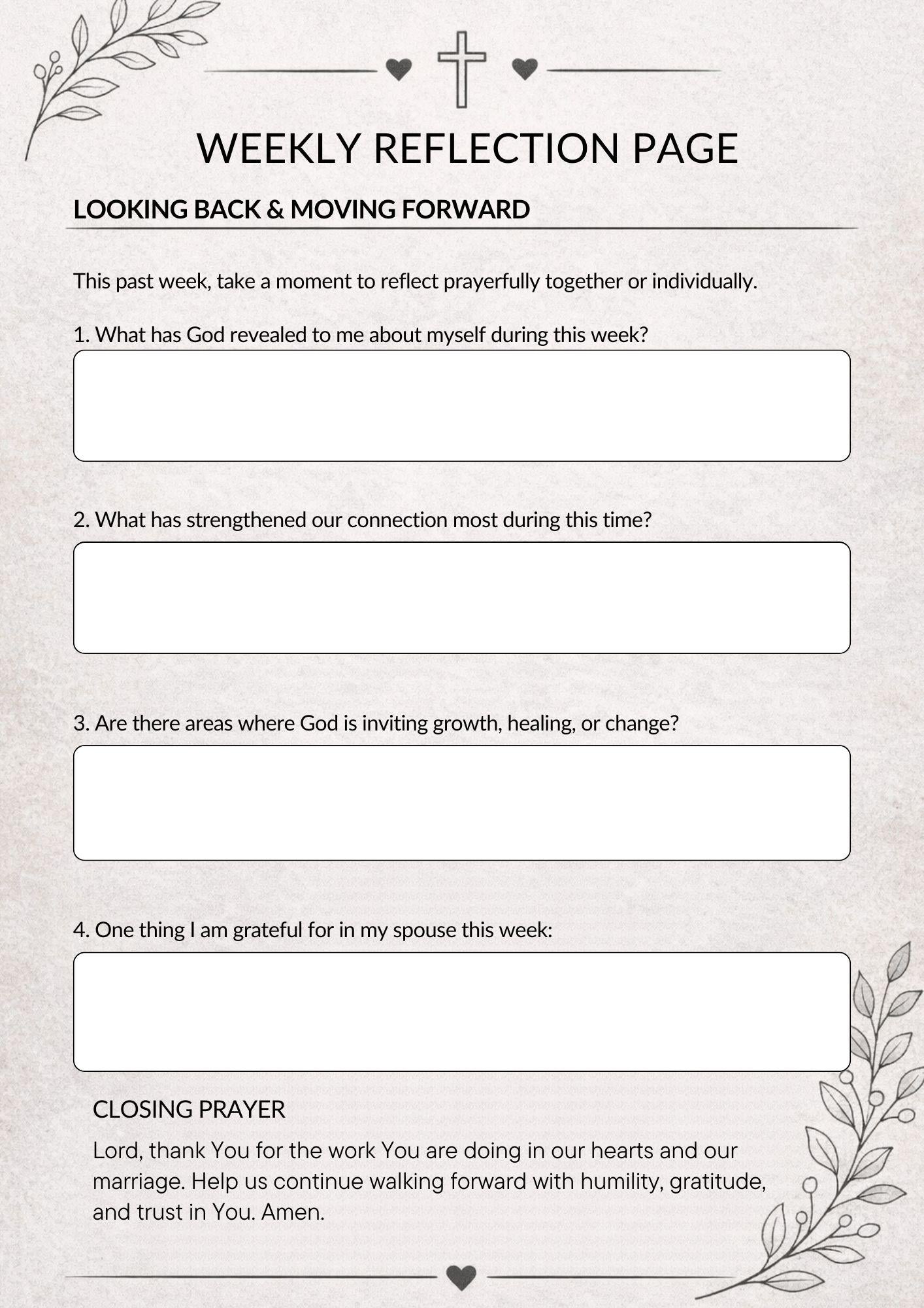 14 Day Christian Couples Devotional Printable | Marriage Prayer & Reflection Journal | Faith Based Marriage Renewal