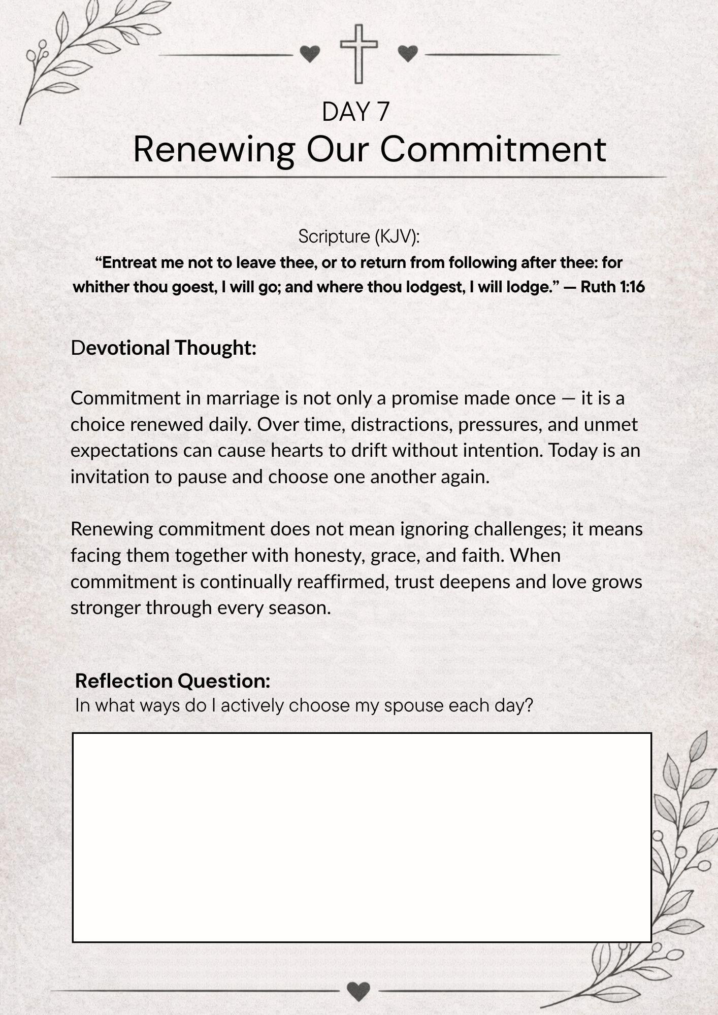 14 Day Christian Couples Devotional Printable | Marriage Prayer & Reflection Journal | Faith Based Marriage Renewal