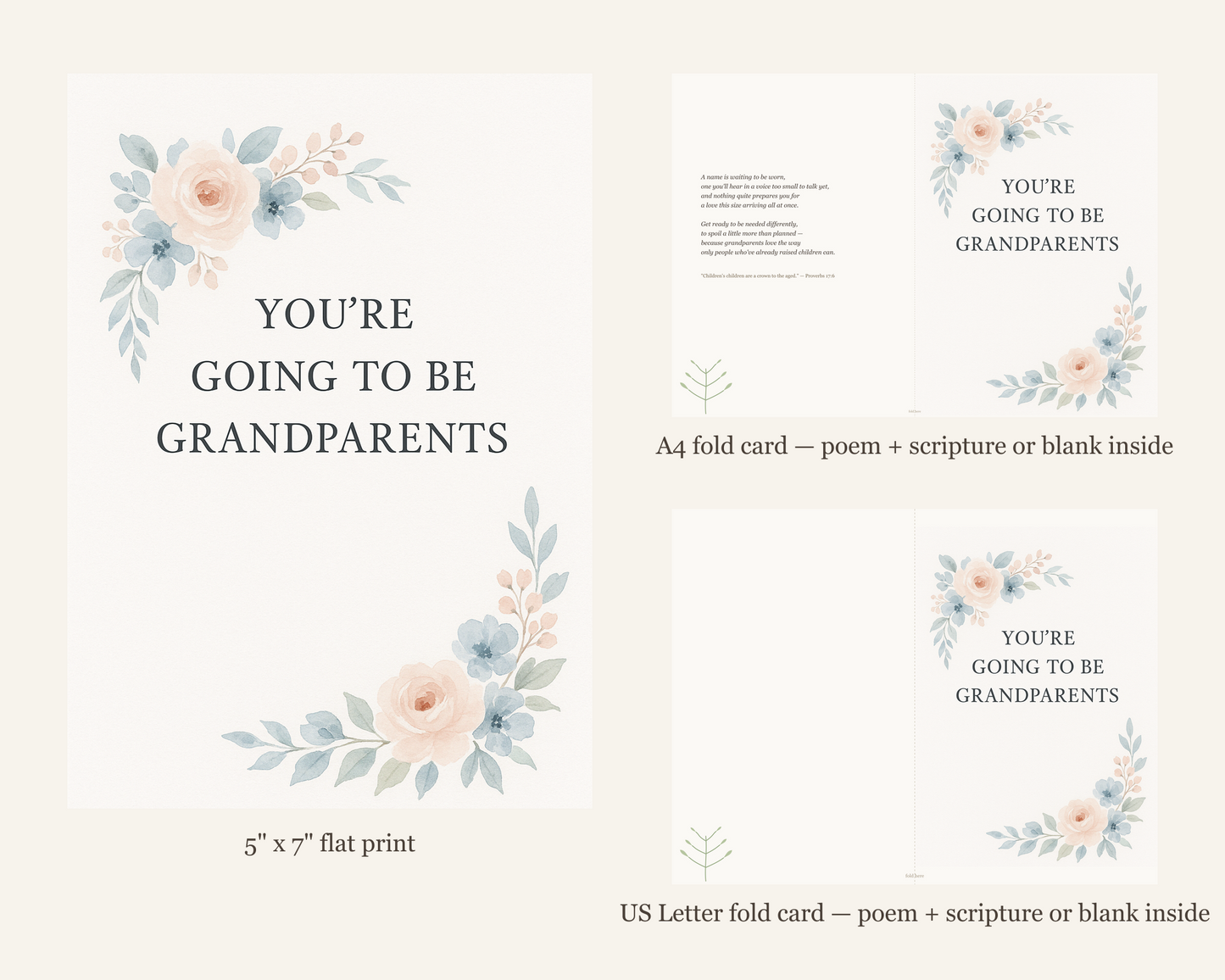 New Grandparent Announcement Card Printable — printable card (5)